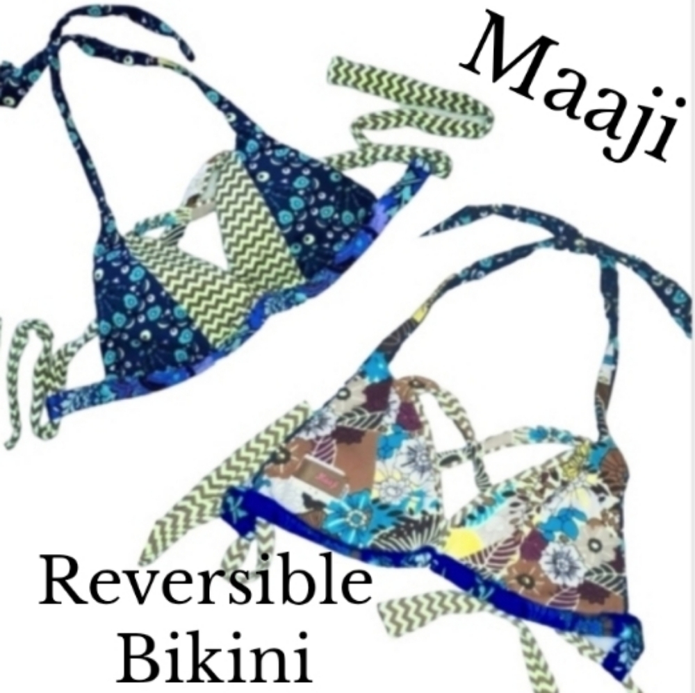 Maaji Reversible Triangle Bikini Swimsuit Top